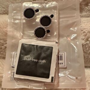Silver Glitter Camera Lens Protector Set IPhone 15 ProMax